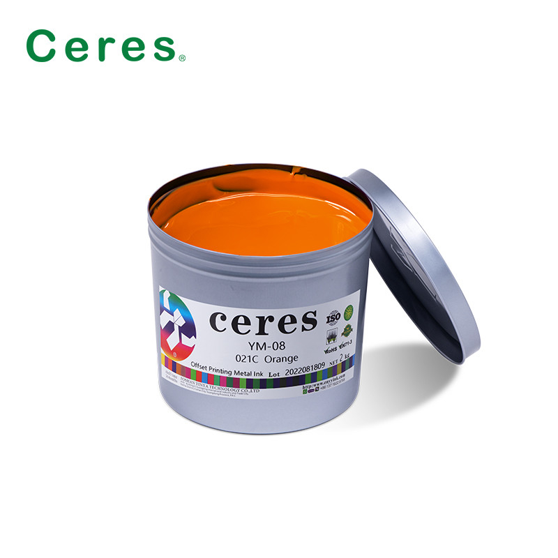 Fırın Kuru Offset Baskı Metal Mürekkep 021 Üç Parça Konserve için Turuncu