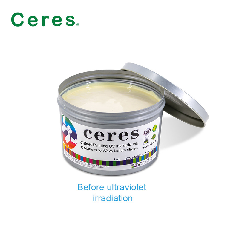 800nm Ceres UV Görünmez Mürekkep Renksiz Yeşile Normal Kuru