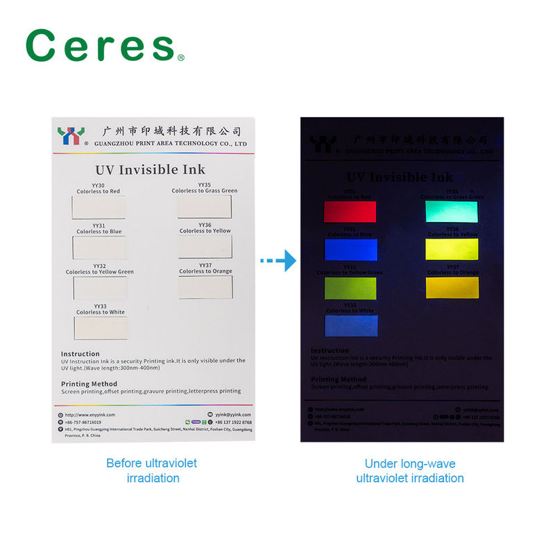 Ceres UV Görünmez Mürekkep Renksiz Yeşile Normal Kuru