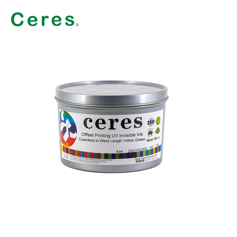 Offset / Ekran / Flexo Baskı Güvenlik Belgeler için UV Görünmez Mürekkep Sarı Yeşil Renk