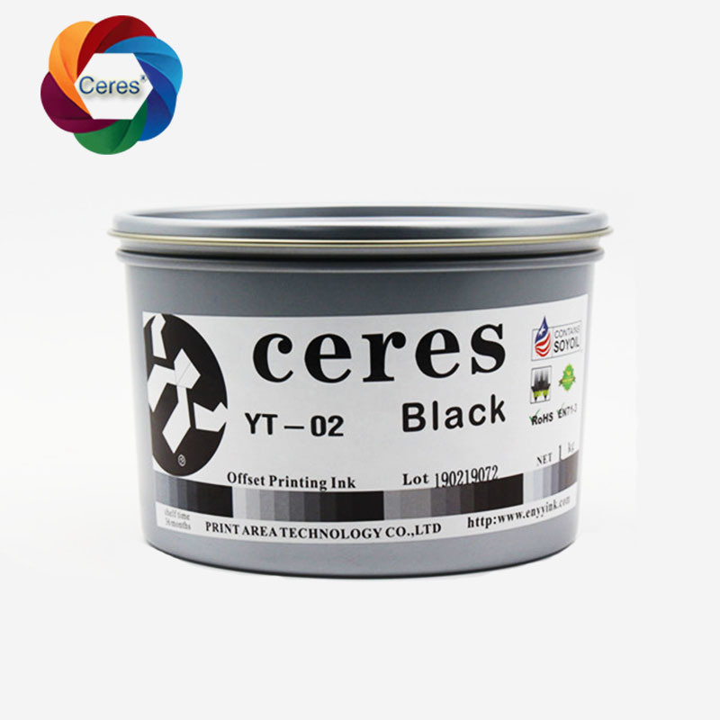 CERES Yüksek Konsantrasyonlu Toksik Olmayan UV Ofset Baskı Mürekkebi Kağıt İçin CMYK Renk 1kg/kutu