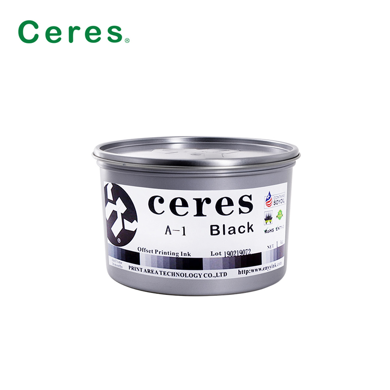 Ceres A-1 Zehirli olmayan Yüksek Parlaklık 2 Yıllık raf ömrü Soya Fasulyesi Offset CMYK Renkli Baskı Mürekkebi