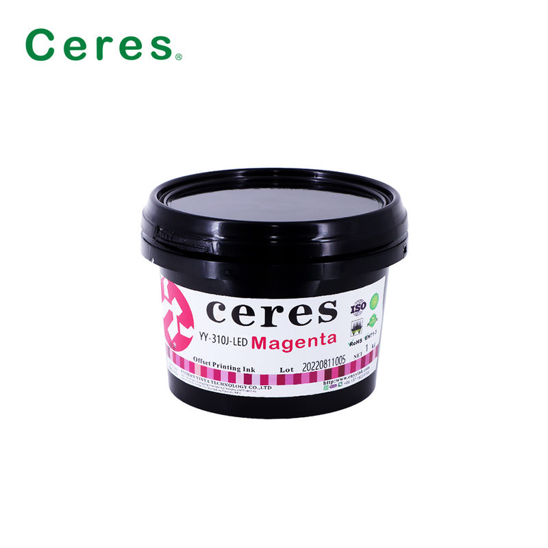 Ceres YY-310 UV LED Offset Mürekkep 100 ~ 150um Kalınlığı ve CMYK Pantone Renkleri Yüksek Kaliteli Baskı için