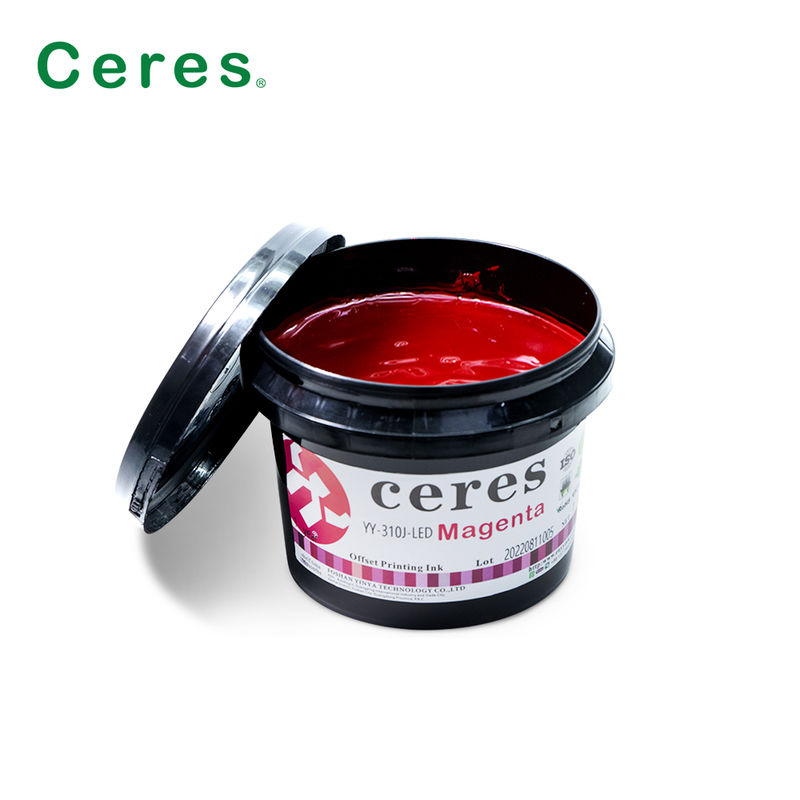 Ceres YY-310 UV LED Offset Mürekkep 100 ~ 150um Kalınlığı ve CMYK Pantone Renkleri Yüksek Kaliteli Baskı için