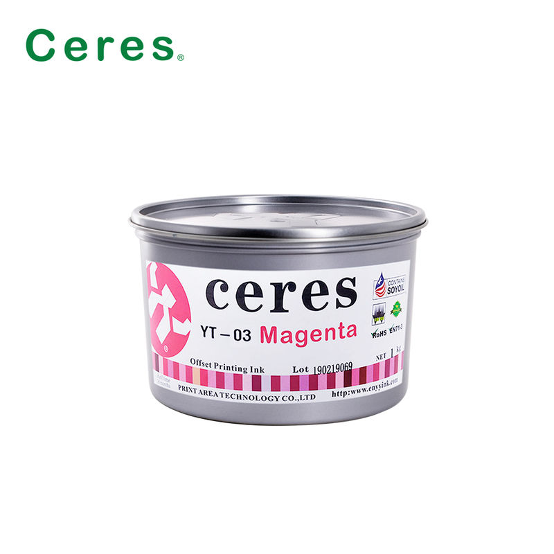 Yüksek Kaliteli Baskı İçin Ekoloji Dostu EN71-3 Uyumlu Solvent Temelli Offset Baskı Mürekkebi YT-03 CMYK Mürekkep