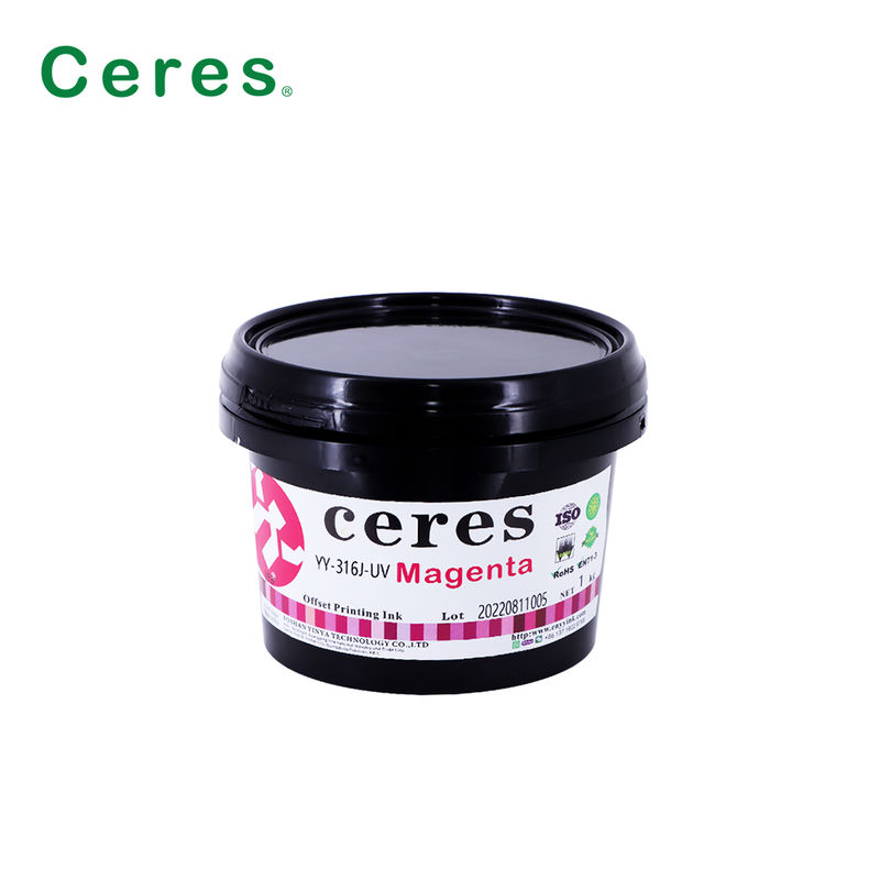 EN71-3 Yüksek Kaliteli CMYK Baskı için 1 Yıllık Geçerlilikli Sertifikalı A+ Sınıfı UV Offset Mürekkep