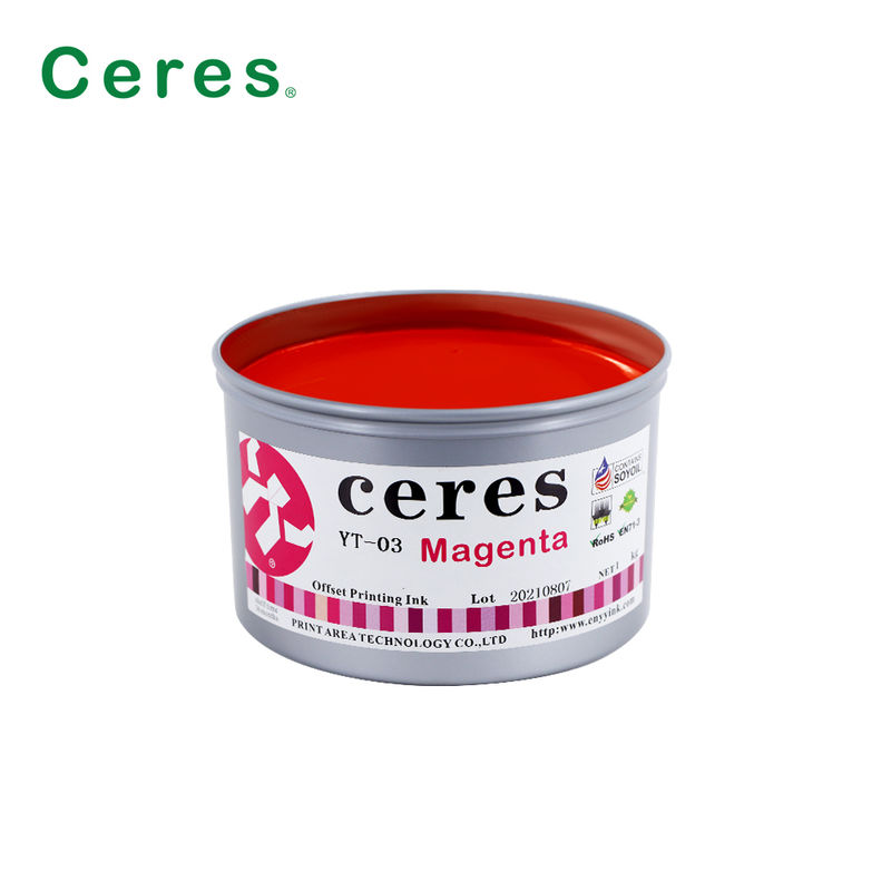 Ceres YT-03 Hızlı Kurutma Çevre Dostu Yüksek Parlaklıklı Soya Offset Mürekkebi CMYK Baskı için