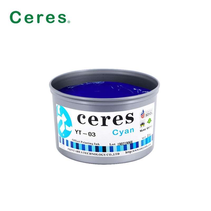 Ceres YT-03 Hızlı Kurutma Çevre Dostu Yüksek Parlaklıklı Soya Offset Mürekkebi CMYK Baskı için