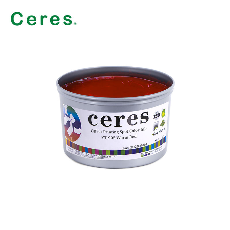 Yüksek Opaklığa Sahip Hızlı Kuruyan YT-905 Sıcak Kırmızı Pantone Spot Renk Ofset Baskı Mürekkebi