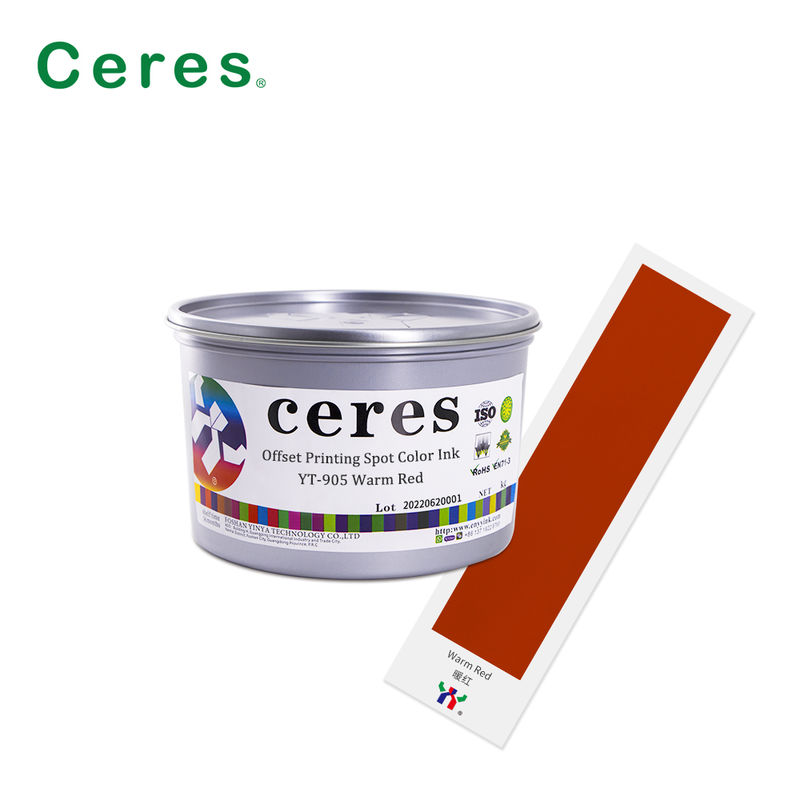 Yüksek Opaklığa Sahip Hızlı Kuruyan YT-905 Sıcak Kırmızı Pantone Spot Renk Ofset Baskı Mürekkebi