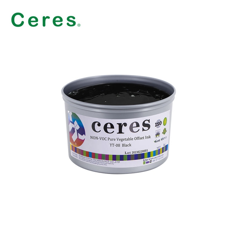 Ceres YT-08 Saf Bitki Bazlı CMYK Ofset Baskı Mürekkebi - Kağıt ve Karbon Ambalajlar İçin Çevre Dostu Yüksek Parlaklıkta Mürekkep