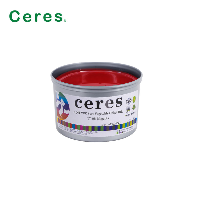 Ceres YT-08 Saf Bitki Bazlı CMYK Ofset Baskı Mürekkebi - Kağıt ve Karbon Ambalajlar İçin Çevre Dostu Yüksek Parlaklıkta Mürekkep