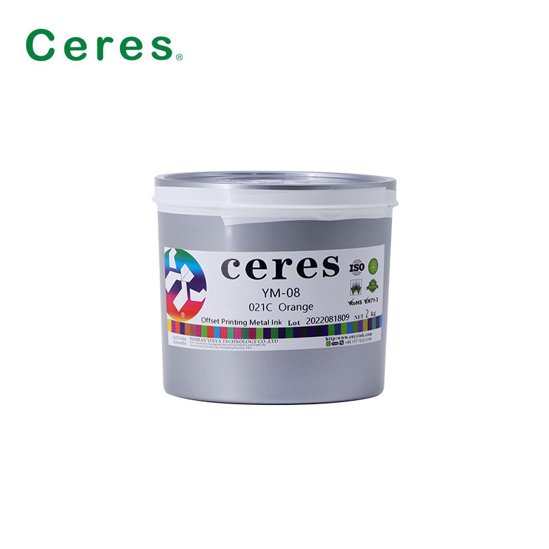 Kozmetik Kutular için UV Düzeltme Turuncu Offset Baskı Mürekkebi YM-08 021C Metal Baskı Mürekkebi