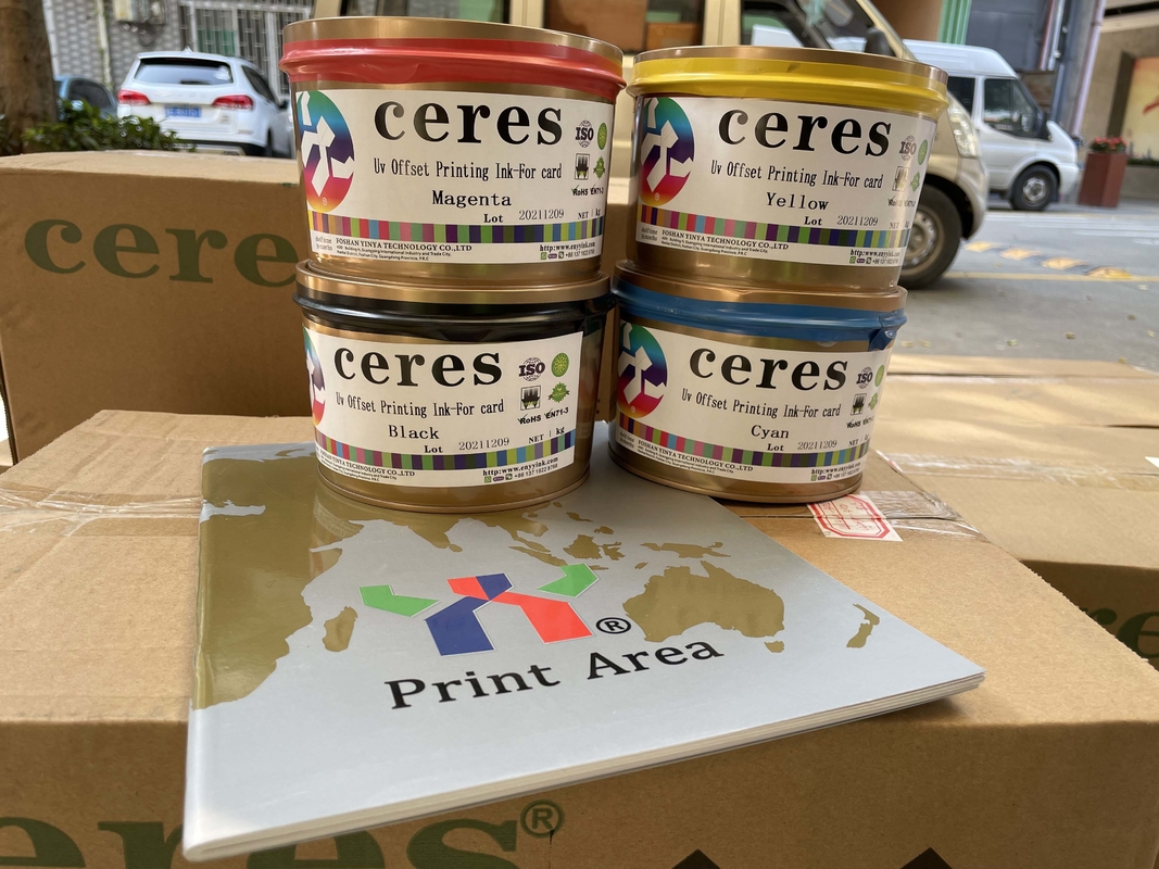 1 kg kutu plastik CMYK banka kartı çözücü tabanlı mürekkep için hızlı kurutma mürekkebi