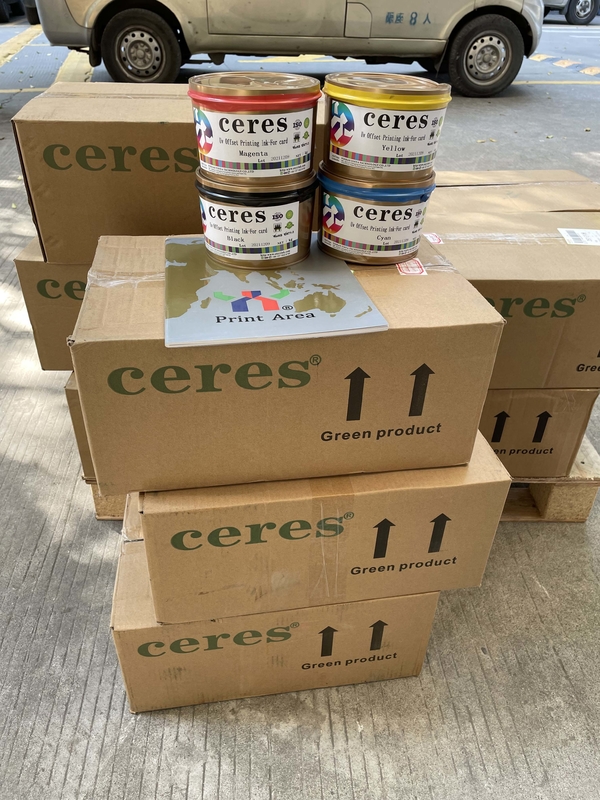 1 kg kutu plastik CMYK banka kartı çözücü tabanlı mürekkep için hızlı kurutma mürekkebi