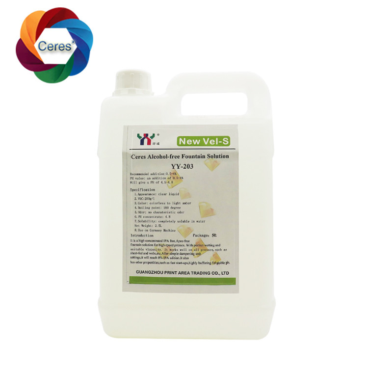 4.5ph 5.5ph Alkolsüz çeşme çözümleri Offset baskı kimyasalları UV yazıcı lak