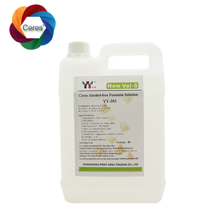 4.5ph 5.5ph Alkolsüz çeşme çözümleri Offset baskı kimyasalları UV yazıcı lak