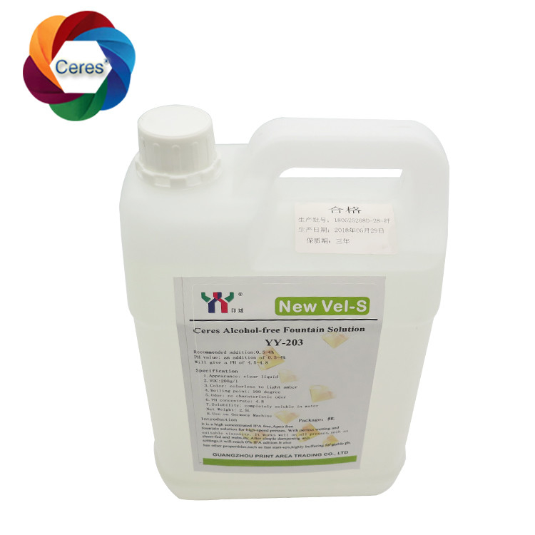 4.5ph 5.5ph Alkolsüz çeşme çözümleri Offset baskı kimyasalları UV yazıcı lak